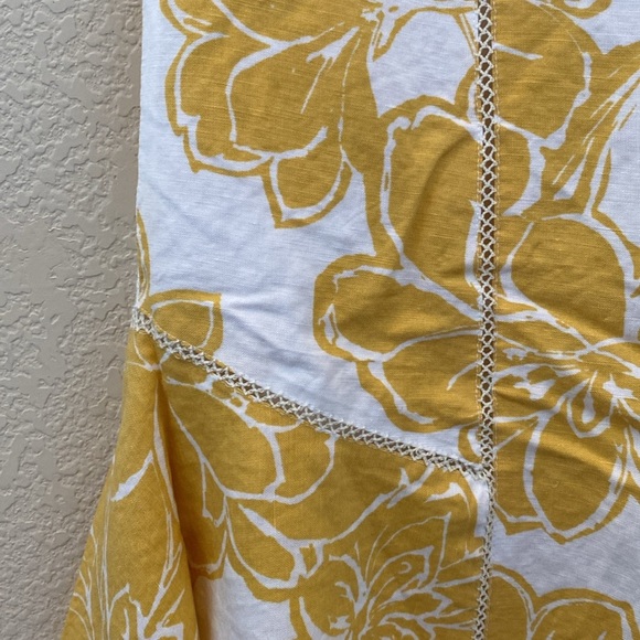 Ann Taylor Marigold Yellow Floral Lined Flare Skirt. Size 6. Linen Blend. - Picture 5 of 14